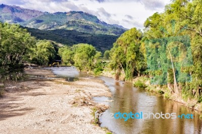 River Called Rio Grande O Choluteca In Honduras Stock Photo