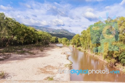 River Called Rio Grande O Choluteca In Honduras Stock Photo