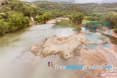 River Called Rio Grande O Choluteca In Honduras Stock Photo