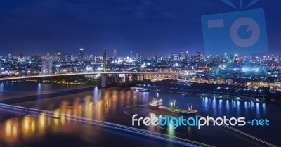 River In Bangkok City Stock Photo