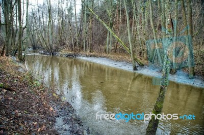 River In Late Autumn Stock Photo