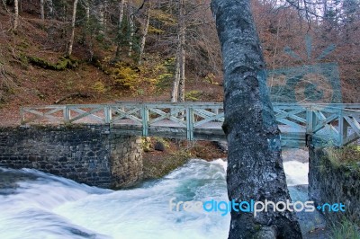 River In Ordesa National Park, Pyrenees, Huesca, Aragon, Spain Stock Photo