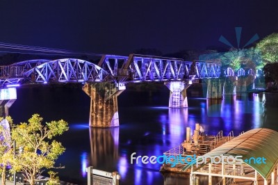 River Kwai Metal Train Bridge Stock Photo