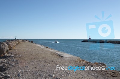 River Mouth In Cullera Stock Photo