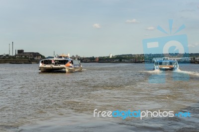 Riverbus On The River Thames Stock Photo