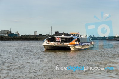 Riverbus On The River Thames Stock Photo