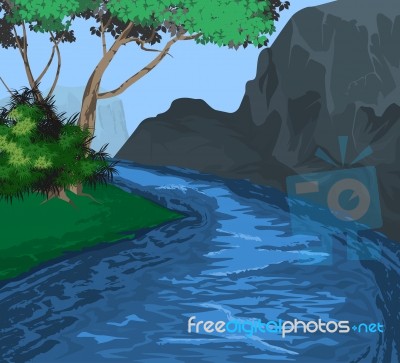 River,nature Landscape Background Stock Image