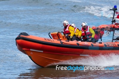 Rnli Lifeboat Display  At Staithes North Yorkshire Stock Photo