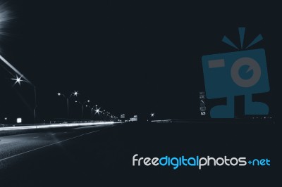 Road At Night Background Stock Photo