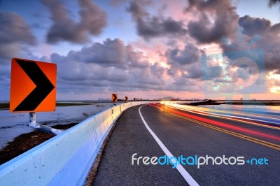 Road At Twilight Stock Photo