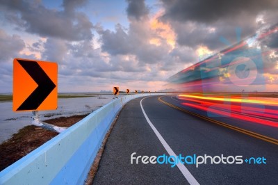 Road At Twilight Stock Photo