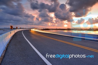 Road At Twilight Stock Photo