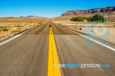 Road In Nevada, Usa Stock Photo