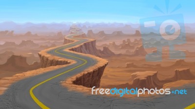 Road On Rock Mountain Stock Image