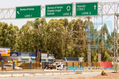 Road Sign In Nairobi Stock Photo