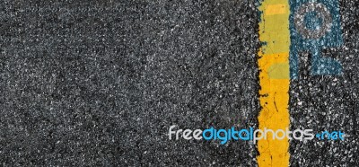 Road Texture With Two Yellow Stripe Stock Photo