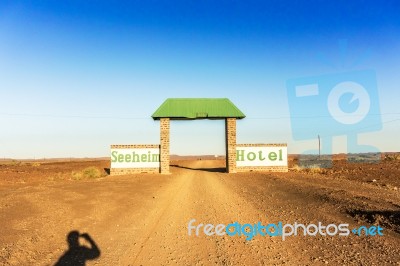 Road To Seeheim Hotel In Namibia Stock Photo