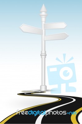 Road With Direction Board Stock Image