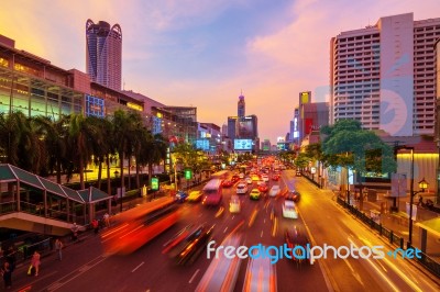 Road With Traffic Jams Stock Photo