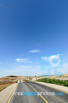 Road With Yellow Line Stock Photo