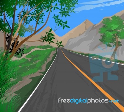 Roadside,transportation Nature Landscape Background Stock Image