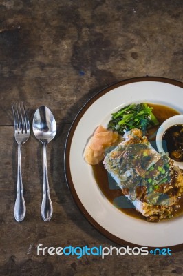 Roast Duck Over Rice Stock Photo