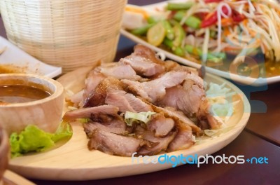 Roast Pork Neck Stock Photo