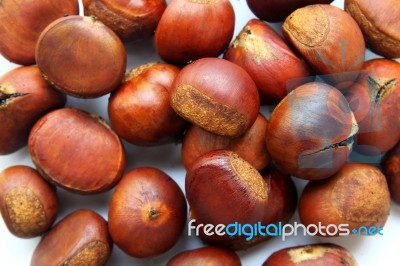 Roasted Chestnuts Stock Photo