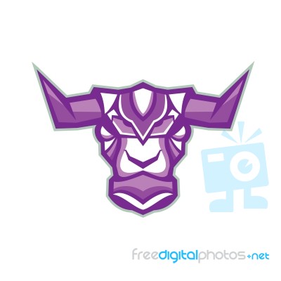 Robot Yak Bull Head Front Stock Image