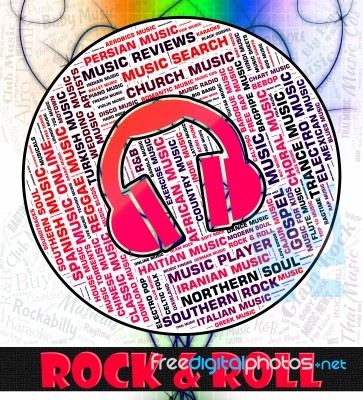 Rock And Roll Represents Sound Track And Acoustic Stock Image