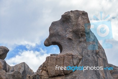 Rock Face At Capo Testa Sardinia Stock Photo