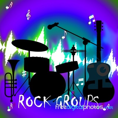 Rock Groups Indicates Sound Track And Band Stock Image