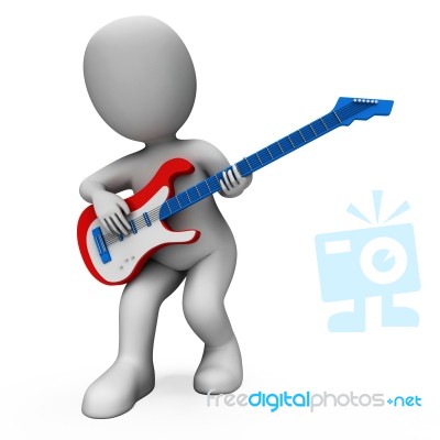 Rock Guitarist Shows Music Guitar Playing And Character Stock Image