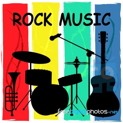 Rock Music Means Sound Track And Acoustic Stock Image