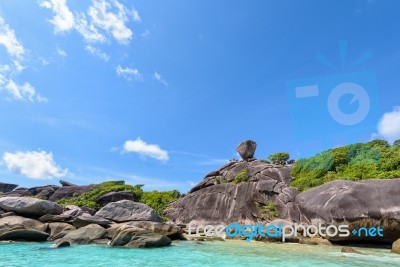 Rock Symbol Of Similan Islands In Thailand Stock Photo