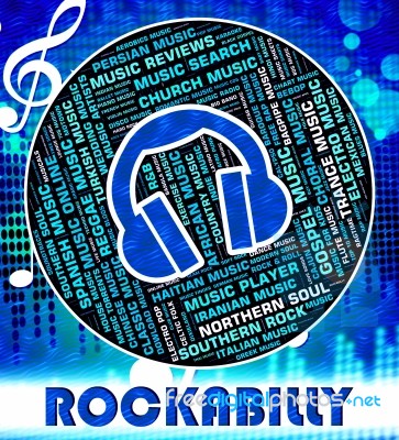 Rockabilly Music Indicates Sound Tracks And Acoustic Stock Image