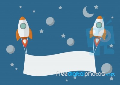 Rockets With Banner Stock Image