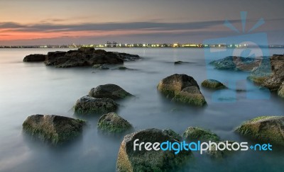 Rocks And The City Stock Photo