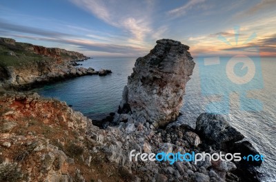 Rocks And The Sunset  Stock Photo