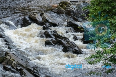 Rocks At Feshiebridge In Scotland Stock Photo