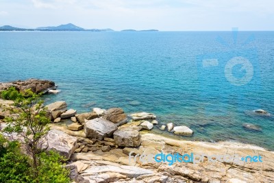 Rocks Coastline And Sea At Koh Samui Stock Photo