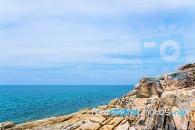 Rocks Coastline And Sea At Koh Samui Stock Photo