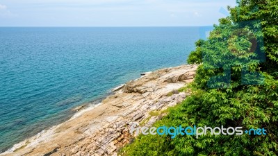 Rocks Coastline And Sea At Koh Samui Stock Photo