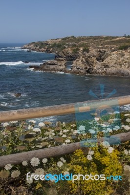 Rocks Formations On Alentejo Coastline Stock Photo