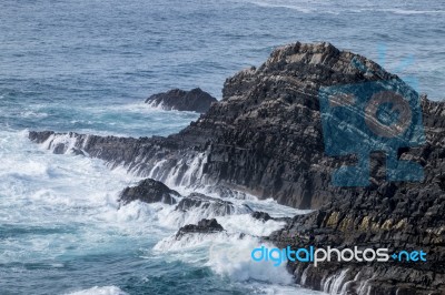 Rocks Formations On Alentejo Coastline Stock Photo