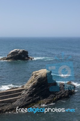 Rocks Formations On Alentejo Coastline Stock Photo