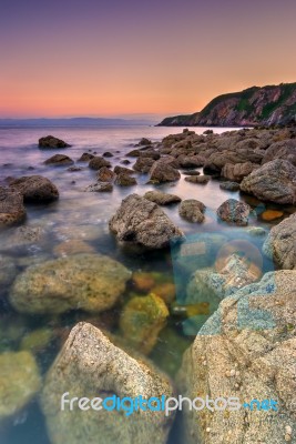 Rocky Coastline In Ireland Stock Photo