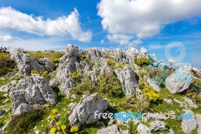 Rocky Mountain In Kefalonia Greece Stock Photo