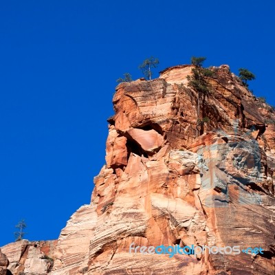 Rocky Outcrop In Zion National Park Stock Photo