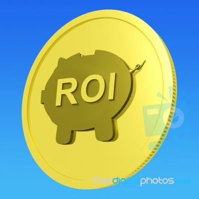 Roi Coin Shows Financial Return For Investors Stock Image